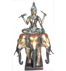 Sculpture divinité asiatique en bronze BRZ0445 ( H .40 x L .33 Cm ) Poids : 6 Kg 