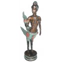 Sculpture divinité asiatique en bronze BRZ0446 ( H .45 x L .20 Cm ) Poids : 2 Kg 