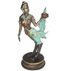 Sculpture divinité asiatique en bronze BRZ0447 ( H .30 x L .17 Cm ) Poids : 2 Kg 
