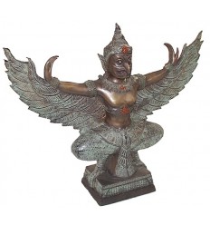 Sculpture divinité asiatique en bronze BRZ0542-12 ( H .33 x L .38 Cm ) Poids : 5 .3 Kg 