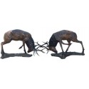 Cerfs au combat en bronze BRZ1226 ( H .107 x L .218 Cm ) Poids : 275 Kg 