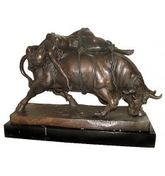 taureau en bronze BRZ1058/SM015 ( H .33 x L .43 Cm )