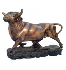 taureau en bronze BRZ1240 ( H .15 x L .18 Cm ) Poids : 1 Kg 
