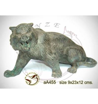 tigre en bronze aa455-100 ( H .12 x L .23 Cm )
