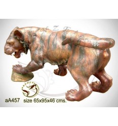 tigre en bronze aa457-100 ( H .46 x L .95 Cm )