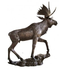 Caribou en bronze BRZ1370 ( H .225 x L .220 Cm ) Poids : 173 Kg 