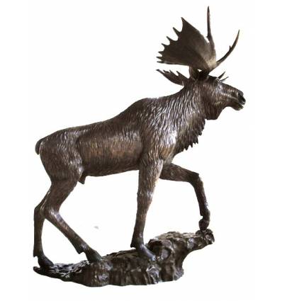 Caribou en bronze BRZ1370 ( H .225 x L .220 Cm ) Poids : 173 Kg 