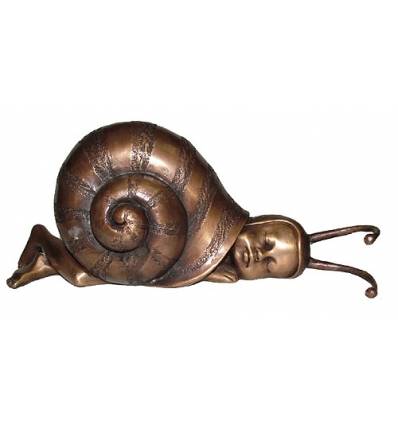 Sculpture bronze : L'enfant escargot BRZ1385-5