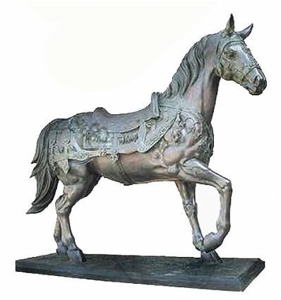 cheval en bronze BRZ1410  ( H .220 x L .270 Cm )  Poids : 400 Kg 