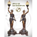 ( H .94 x L :32 Cm ) Lampe en bronze ap013-135