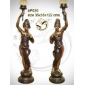 ( H .122 x L :35 Cm ) Lampe en bronze ap020-100