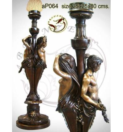 ( H .80 x L :25 Cm ) Lampe en bronze ap064-100