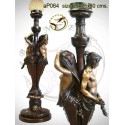 ( H .80 x L :25 Cm ) Lampe en bronze ap064-100