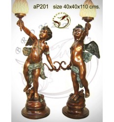 ( H .110 x L :40 Cm ) Lampe en bronze ap201-100