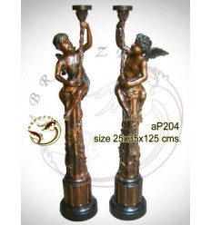 ( H .125 x L :35 Cm ) Lampe en bronze ap204-100