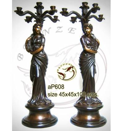 ( H .100 x L :45 Cm ) Lampe en bronze ap608-100