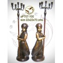 ( H .70 x L :22 Cm ) Lampe en bronze ap707-100