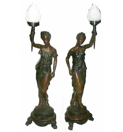 ( H .100 x L : Cm ) Lampe en bronze BRZ0318