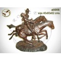 Sculpture de cavalier cowboy en bronze AM956  ( H .62 x L :80 Cm )  Poids :  Kg 