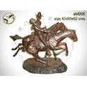 Sculpture de cavalier cowboy en bronze AM956 ( H .62 x L :80 Cm ) Poids : Kg 