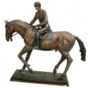 Sculpture de cavalier en bronze BRZ0062M-10 ( H .25 x L :25 Cm ) Poids : 4 Kg 