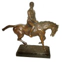 Sculpture de cavalier en bronze BRZ1078/SM003 ( H .51 x L :58 Cm ) Poids : 17 Kg 