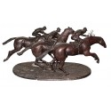 Sculpture de cavalier en bronze BRZ1375 ( H .38 x L :96 Cm ) Poids : 34 Kg 