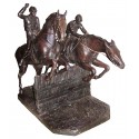 Sculpture de cavalier en bronze BRZ1398 ( H .74 x L :96 Cm ) Poids : 63 Kg 