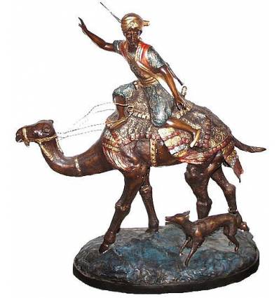 Sculpture de cavaliers arabe en bronze BRZ0138-28 ( H .70 x L :66 Cm ) Poids : 19 Kg 