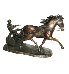 Sculpture cavaliers en bronze BRZ0682 ( H .58 x L :88 Cm ) Poids : 24 Kg 