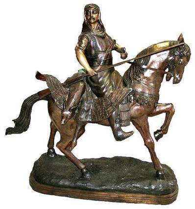 Sculpture de cavaliers arabe en bronze BRZ0707-23 ( H .58 x L :45 Cm ) Poids : 0 Kg 