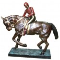 Sculpture de cavalier en bronze BRZ0062-24 ( H .60 x L :56 Cm ) Poids : 10 Kg 