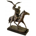Sculpture de cavalier en bronze BRZ1061/SM125 ( H .61 x L :48 Cm ) Poids : 23 Kg 