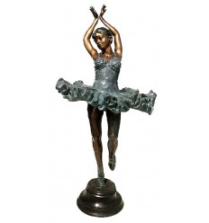 Sculpture de danseuse en bronze BRZ0751 ( H .185 x L :83 Cm ) Poids : 100 Kg 