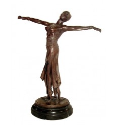 Sculpture de danseuse en bronze BRZ1041/SM031 ( H .40 x L :30 Cm ) Poids : 0 Kg 