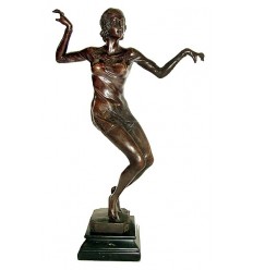 Sculpture de danseuse en bronze BRZ1043/SM022 ( H .40 x L :25 Cm ) Poids : 0 Kg 
