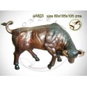 Taureau en bronze aa603-100 ( H .105 x L :185 Cm ) Poids : Kg 