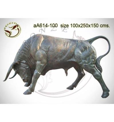 Taureau en bronze aa614-100 ( H .150 x L :250 Cm ) Poids : Kg 