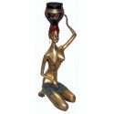 Sculpture africaine en bronze BRZ0003M-9 ( H .23 x L : Cm ) Poids : 1 Kg 