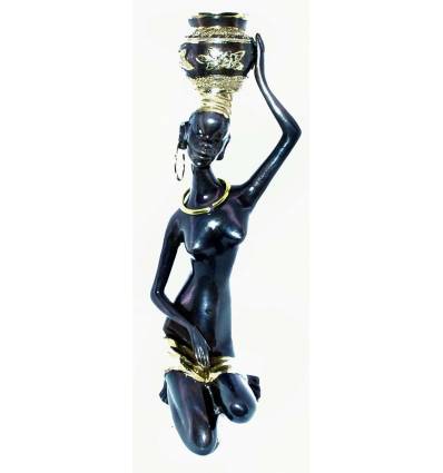 Sculpture africaine en bronze BRZ0003N-14 ( H .35 x L : Cm ) Poids : 3 Kg 