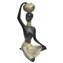 Sculpture africaine en bronze BRZ0008-25-LAMP ( H .65 x L : Cm ) Poids : 10 Kg 
