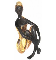 Sculpture africaine en bronze BRZ0010 ( H .38 x L :20 Cm ) Poids : 5 Kg 