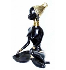 Sculpture africaine en bronze BRZ0011N ( H .43 x L :27 Cm ) Poids : 6 Kg 