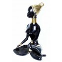 Sculpture africaine en bronze BRZ0011N ( H .43 x L :27 Cm ) Poids : 6 Kg 