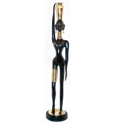 Sculpture africaine en bronze BRZ0013N-25 ( H .76 x L : Cm ) Poids : 4 Kg 