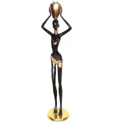 Sculpture africaine en bronze BRZ0015-LAMP ( H .157 x L : Cm ) Poids : 22 Kg 