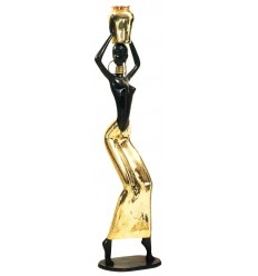 Sculpture africaine en bronze BRZ0017-68 ( H .170 x L : Cm ) Poids : 30 Kg 