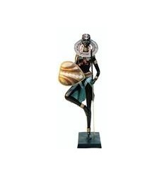 Sculpture africaine en bronze BRZ0025C-30 ( H .76 x L : Cm ) Poids : 11 Kg 