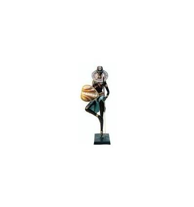 Sculpture africaine en bronze BRZ0025C-51 ( H .130 x L : Cm ) Poids : 2 Kg 