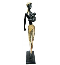 Sculpture africaine en bronze BRZ0054 ( H .82 x L : Cm ) Poids : 9 Kg 